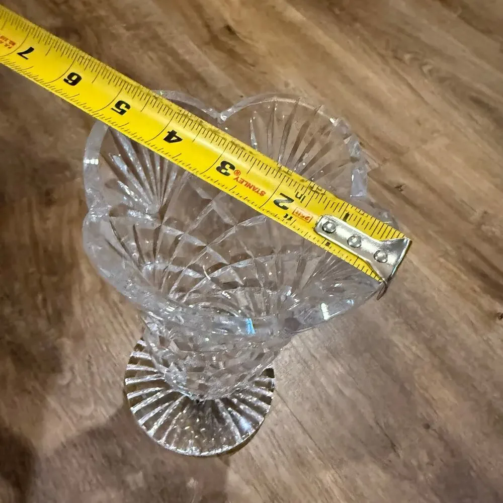 Waterford Irish Crystal Large Cut Crystal Vase Scalloped Edge Flare 8.5” Archive